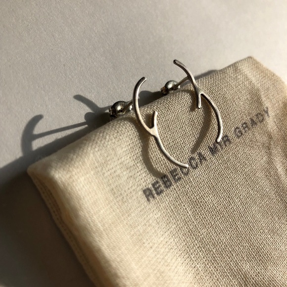 Rebecca Mir Grady "Double Cloudbreak" earrings - handmade in USA sterling silver - Picture 3 of 6